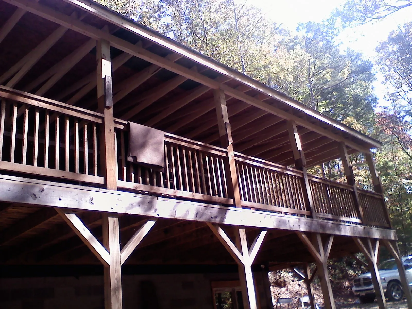 Timber framing under a new elevated porch and deck — Roof Leak Repair in Elwood by Roofing Brothers